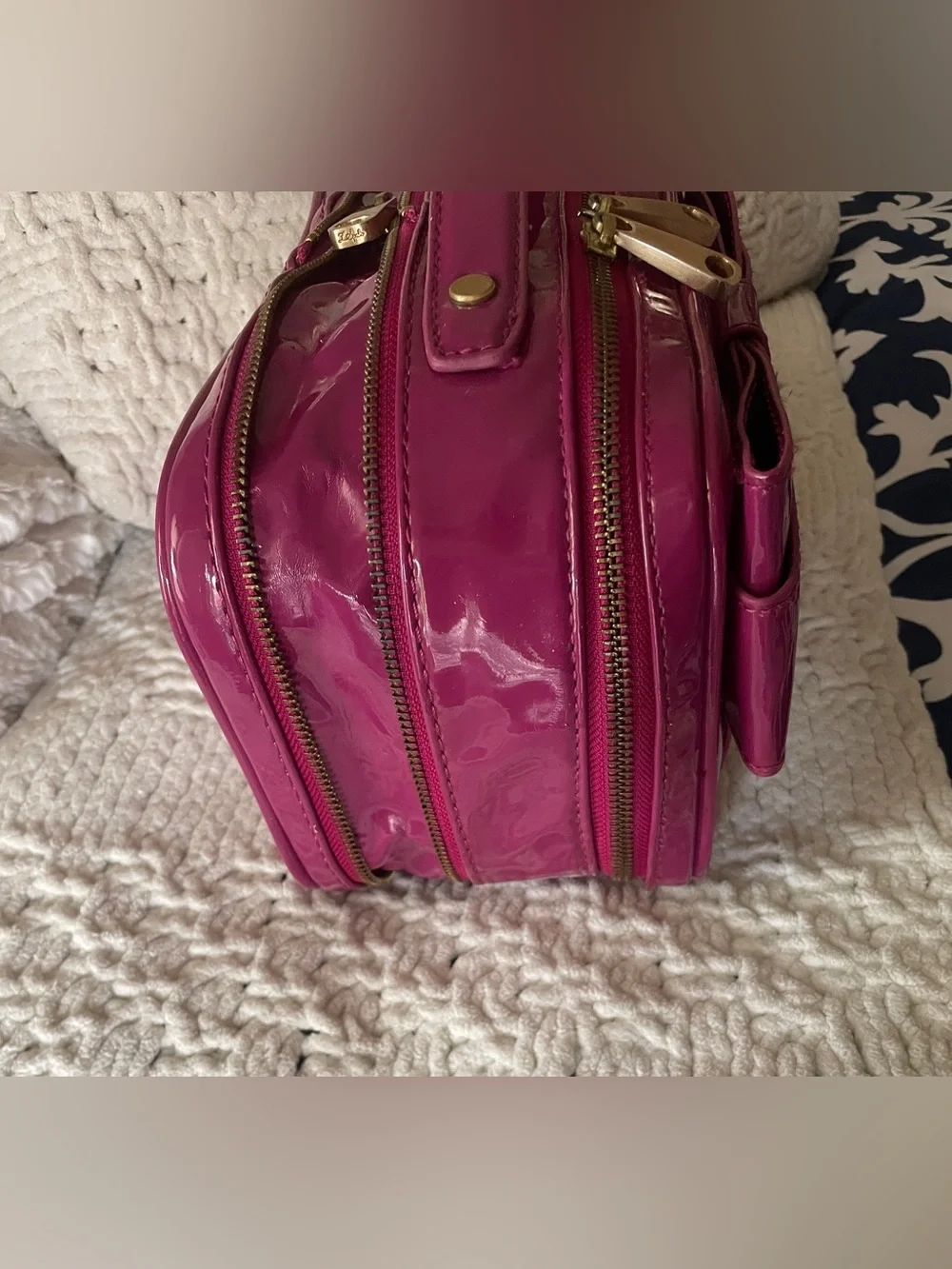 ZAC Zac Posen Patent Cosmetic Case / Makeup Bag – Fuchsia
